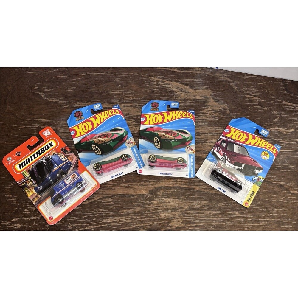 Hot Wheels & Matchbox Lot Of 4 Twin Milk III Drift Box Cargo Truck New Sealed